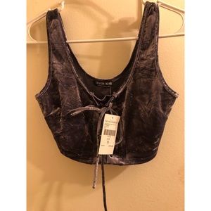 Fashion Nova purple velour crop top